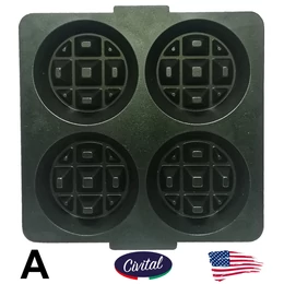 Civital DC Waffle Machine Plate Type -A- (MINI WAFFLE) FITS CARBON'S MACHINES _ NON STICK _ SET 2 X PLATES