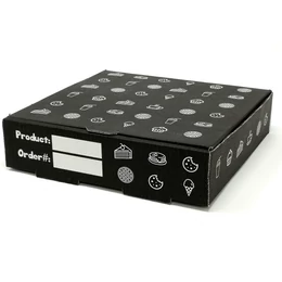 500 Boxes _ 7" BLACK GENERIC PIZZA / WAFFLE BOX 190X190X45MM 