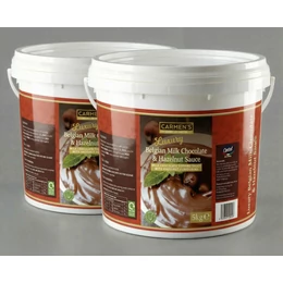 10kg - Carmen’s Luxury Belgian Milk Chocolate & Hazelnut Topping Sauce (Nutella) 10kg for professional use