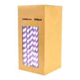 4800 Heavy Duty Jumbo 10(Ø)mm paper Smoothie _ Milkshake straw 350gsm, 230mm - PURPLE