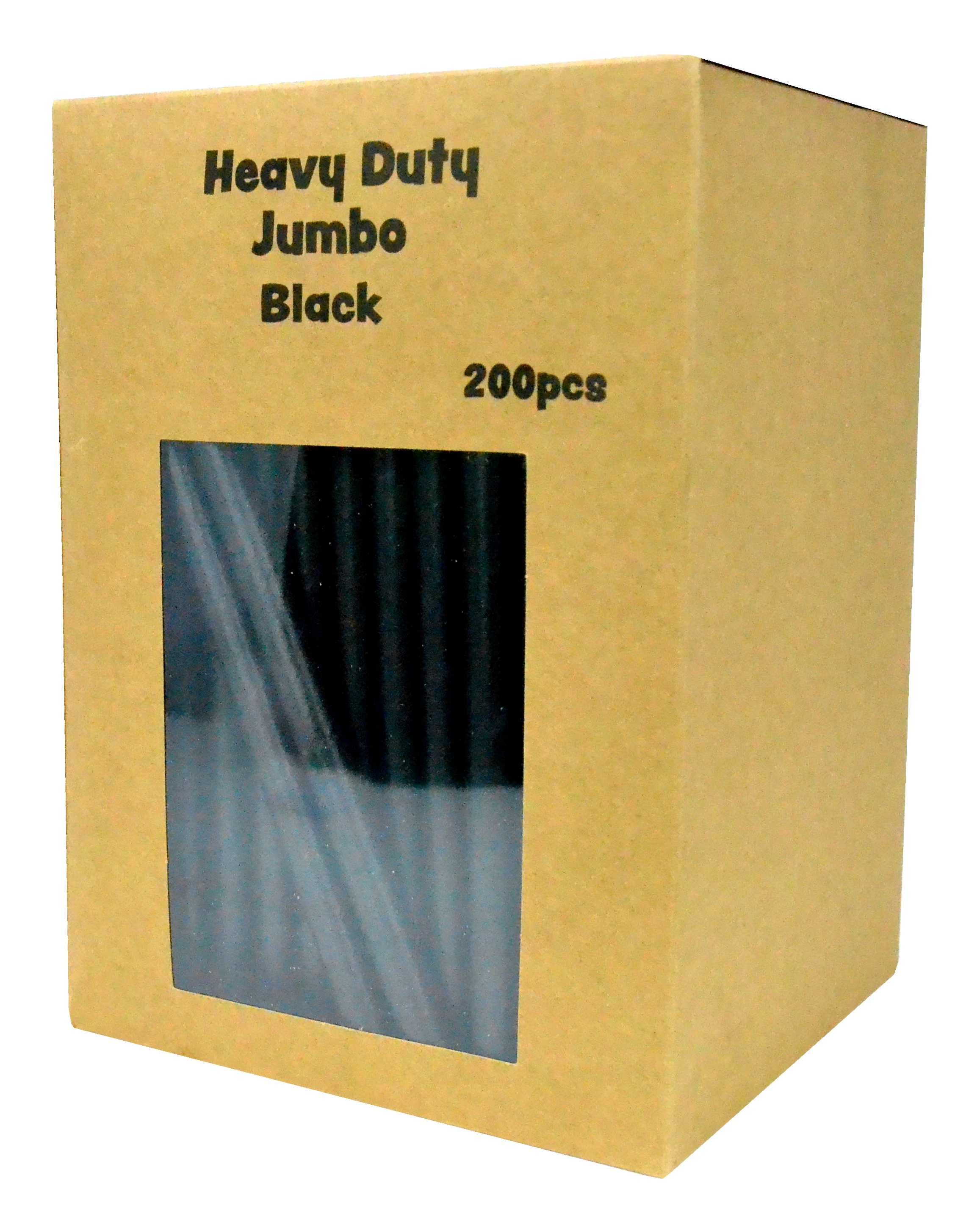 2400 Heavy Duty Jumbo 12(Ø)mm paper Smoothie _ BUBBLE TEA straw 350gsm, 230mm / BLACK 